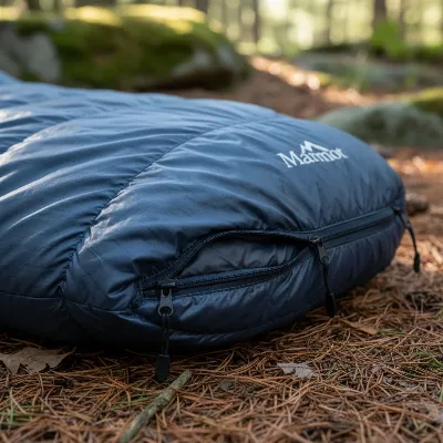 Marmot Trestles 15 sleeping bag with its innovative two-zipper design